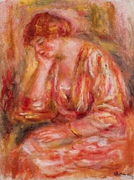 Pierre Auguste Renoir : Woman Leaning on Her Elbow